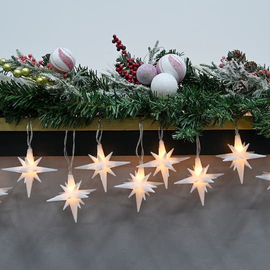 10ct. Warm White LED White Star Icon String Lights by Ashland®